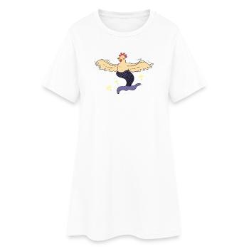 Happy Hen-Mermaid - Women’s T-Shirt Dress - white - Front