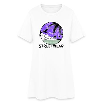 Cercle de coucher de soleil de l’océan violet - Robe T-shirt Femme - blanc - Devant