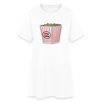Popcorn Stripe Burst Bucket Retro - Robe T-shirt Femme - blanc - Devant