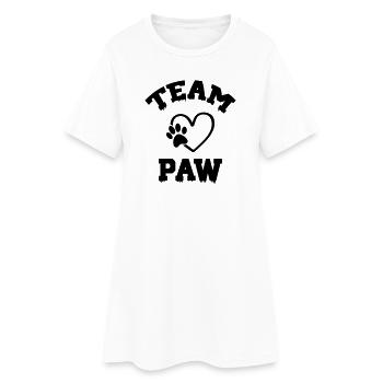 Team Paw - Frauen T-Shirt-Kleid - Weiß - Vorne