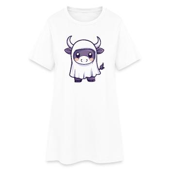 Stier Halloween Geist - Frauen T-Shirt-Kleid - Weiß - Vorne