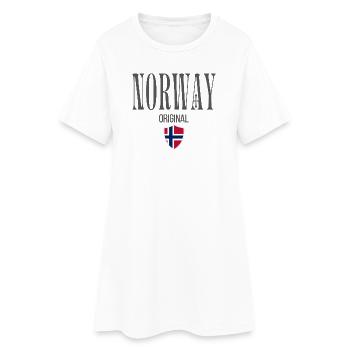 Ursprünglich aus Norwegen, geboren in Norwegen - Frauen T-Shirt-Kleid - Weiß - Vorne