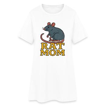Rat Mom Vintage Dessin animé - Robe T-shirt Femme - blanc - Devant