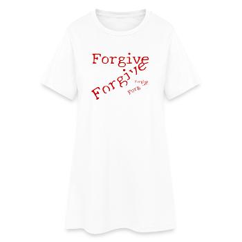 Le pardon en typographie rouge - Robe T-shirt Femme - blanc - Devant