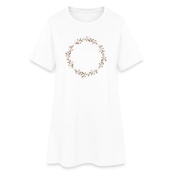 Winterlicher Kranz mit roten Beeren - Frauen T-Shirt-Kleid - Weiß - Vorne