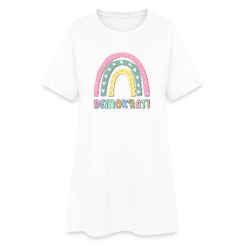 Démocratie arc-en-ciel - Robe T-shirt Femme - blanc - Devant