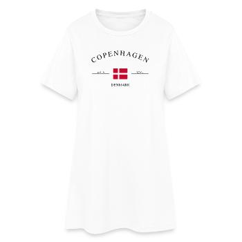 Copenhague, Danemark – Souvenir et cadeau de Noël - Robe T-shirt Femme - blanc - Devant