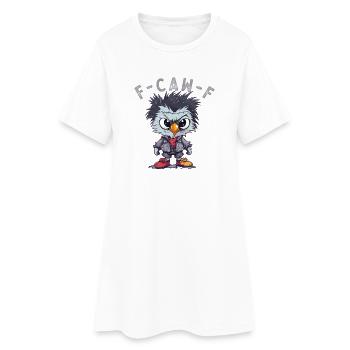 F-CAW-F Poulet Drôle de Coq FCAWF Huhn Hühnchen - Robe T-shirt Femme - blanc - Devant