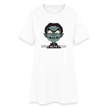 Nasty Old Woman Cartoon - Women’s T-Shirt Dress - white - Front
