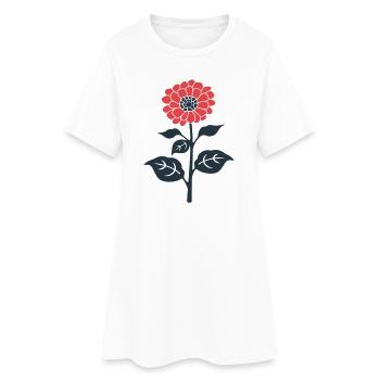 Illustration de fleur rouge - Robe T-shirt Femme - blanc - Devant
