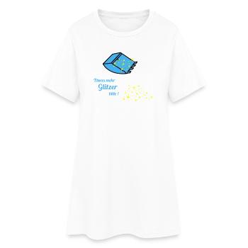 plus de paillettes - Robe T-shirt Femme - blanc - Devant