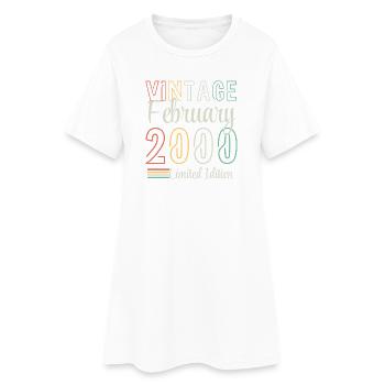 Jahrgang Februar 2000 – Jubiläums-Limitierte Auflage - Frauen T-Shirt-Kleid - Weiß - Vorne