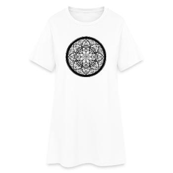 Mandala Contour - Women’s T-Shirt Dress - white - Front
