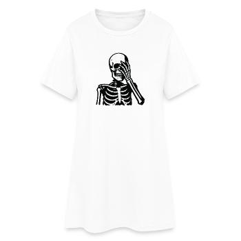 Moment de l’aiguille squelette | Oh mec - Robe T-shirt Femme - blanc - Devant