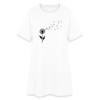 Vœux de pissenlit et graines soufflées pour la liberté - Robe T-shirt Femme - blanc - Devant