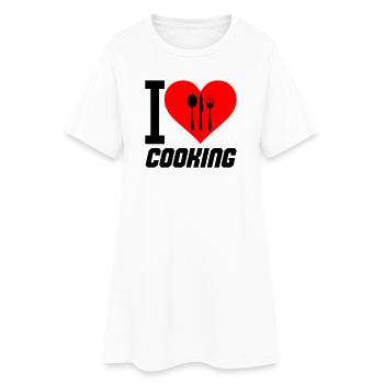i_love_cooking_02 - Women’s T-Shirt Dress - white - Front