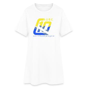 Logo 10 Aube - Robe T-shirt Femme - blanc - Devant