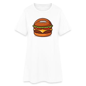 Football Fast Food Cartoon Humor - Frauen T-Shirt-Kleid - Weiß - Vorne