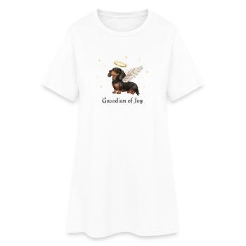 Gardien de la joie – Ange teckel - Robe T-shirt Femme - blanc - Devant