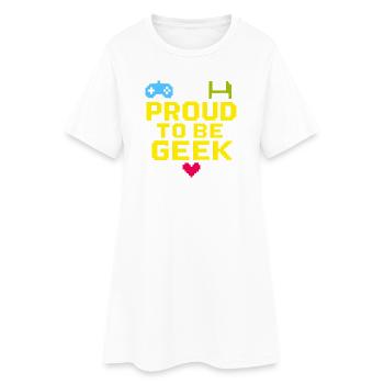 Stolzer Retro-Pixel-Geek - Frauen T-Shirt-Kleid - Weiß - Vorne