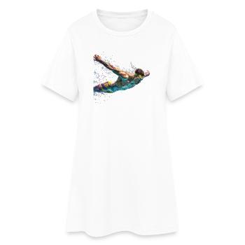Peinture Tourbillon Float Splash - Robe T-shirt Femme - blanc - Devant