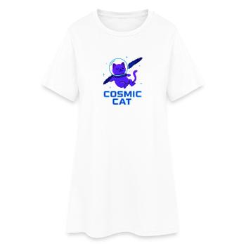 Cosmic Cat Neon - Women’s T-Shirt Dress - white - Front