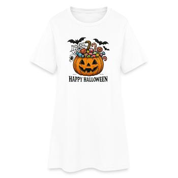 Halloween Citrouille Candy Chemise Enfant - Robe T-shirt Femme - blanc - Devant
