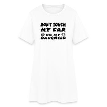 Voiture - Robe T-shirt Femme - blanc - Devant