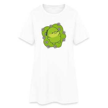 Petite Créature Verte Floral - Robe T-shirt Femme - blanc - Devant