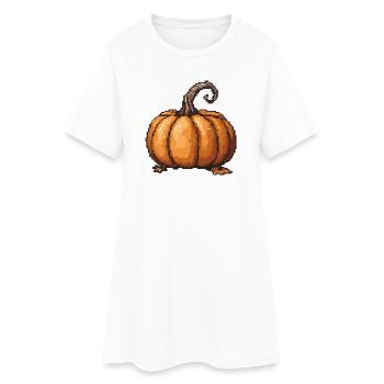 Pixel Kürbis Retro Halloween - Frauen T-Shirt-Kleid - Weiß - Vorne