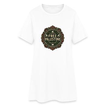 Free Palestine Mandala Symbol - Robe T-shirt Femme - blanc - Devant