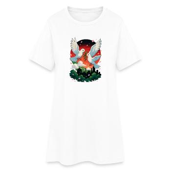Colombe de la paix et couleurs de la Palestine - Robe T-shirt Femme - blanc - Devant