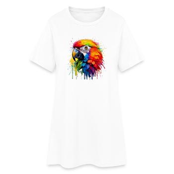 Colorful Paradise Parrot Splash - Women’s T-Shirt Dress - white - Front