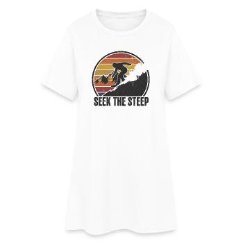 Snowboard Seek The Steep Retro Emblem Deep Snow - Robe T-shirt Femme - blanc - Devant