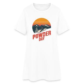 Ski Powder Day Freeride Rétro Emblem Snow - Robe T-shirt Femme - blanc - Devant