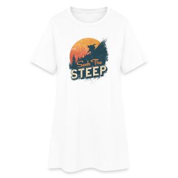 Ski Freeride Seek The Steep Vintage Design - Robe T-shirt Femme - blanc - Devant
