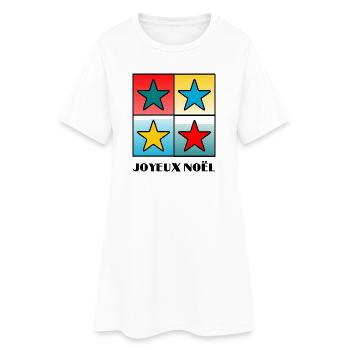 WEIHNACHTEN. FROHE WEIHNACHTEN. FROHE WEIHNACHTEN. NEUJAHRSTAG - Frauen T-Shirt-Kleid - Weiß - Vorne