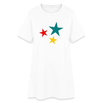 STAR. STARS. STAR. FEAST. ANNIVERSARY. CHRISTMAS - Women’s T-Shirt Dress - white - Front