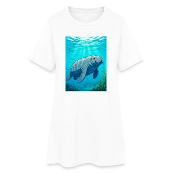 Doux géant d’eaux calmes, symbole de paix - Robe T-shirt Femme - blanc - Devant