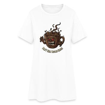 Tasse de café en colère avant le café - Robe T-shirt Femme - blanc - Devant