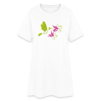 Kolibri_003 - Frauen T-Shirt-Kleid - Weiß - Vorne
