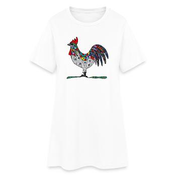 Coq - Robe T-shirt Femme - blanc - Devant
