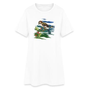 Oiseau coloré - Robe T-shirt Femme - blanc - Devant