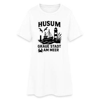 Husum Ville grise au bord de la mer - Robe T-shirt Femme - blanc - Devant