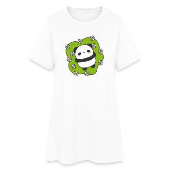 PandaCâlin Floral Vert - Robe T-shirt Femme - blanc - Devant