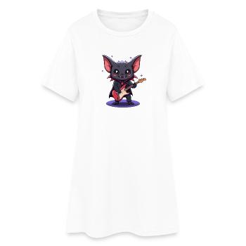 Vampire Bat avec guitare électrique Concert de musique - Robe T-shirt Femme - blanc - Devant