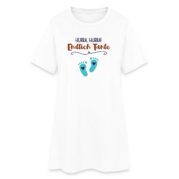Enfin tante neveu garçon bébé annonce - Robe T-shirt Femme - blanc - Devant
