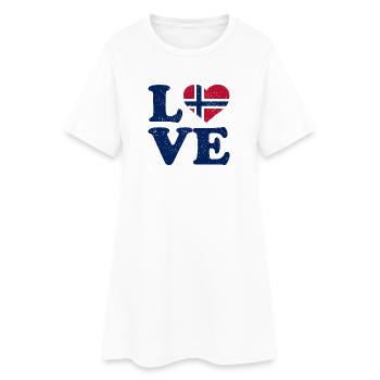 Amour - Drapeau de la Norvège - Norvège - Norvège - Robe T-shirt Femme - blanc - Devant