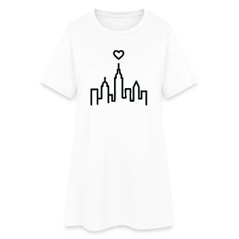 Urban heart in black silhouette - Women’s T-Shirt Dress - white - Front
