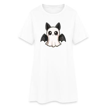 Fledermaus Halloween Geist - Frauen T-Shirt-Kleid - Weiß - Vorne